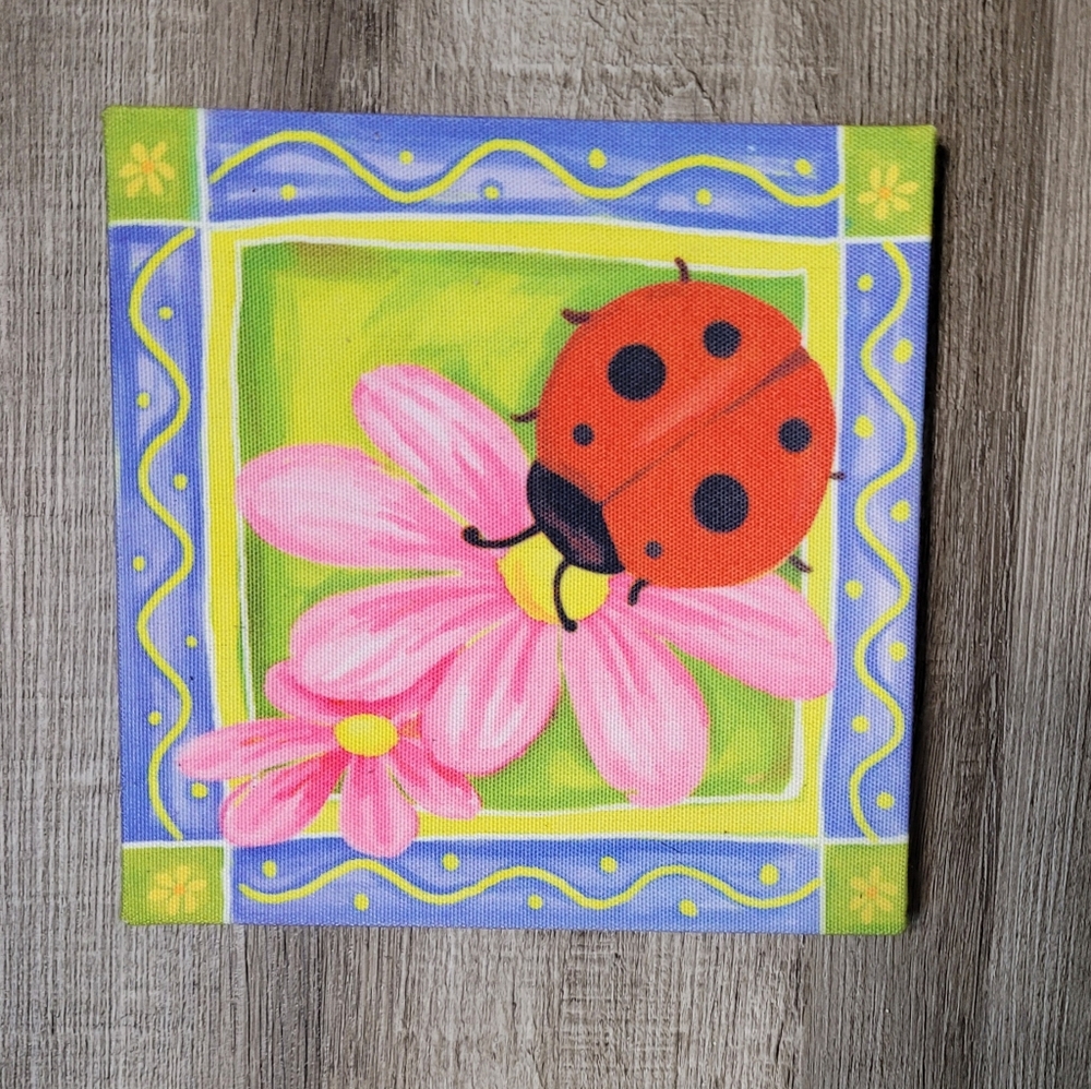 Ladybug Print on Stretched Canvas